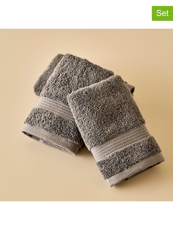 BELLA MAISON Ręczniki (3 szt.) "Dorita" w kolorze brązowym dla gości rozmiar: 30x50 cm