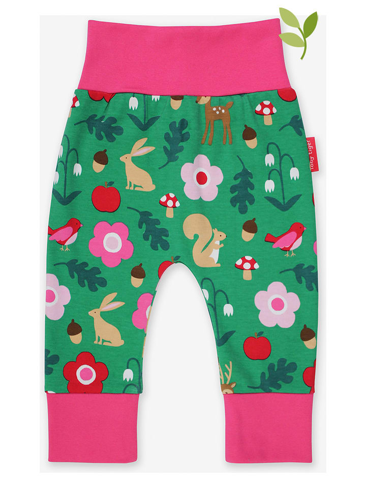 Toby Tiger Spodnie w kolorze zielonym ze wzorem rozmiar: 56