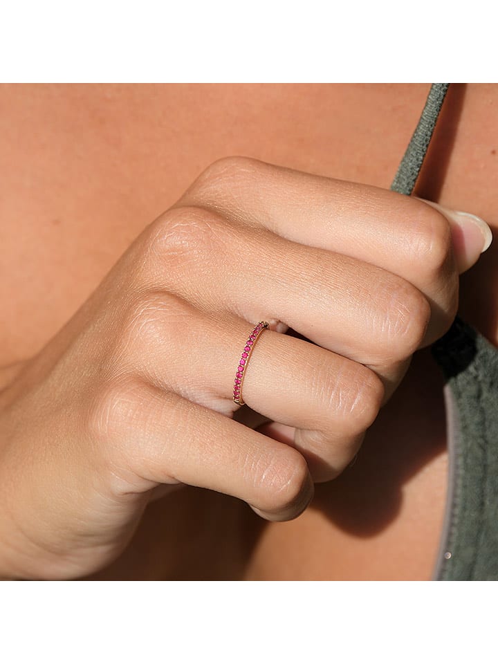 DIAMANTA Złoty pierścionek "color alliance rubis" z rubinami rozmiar: 56