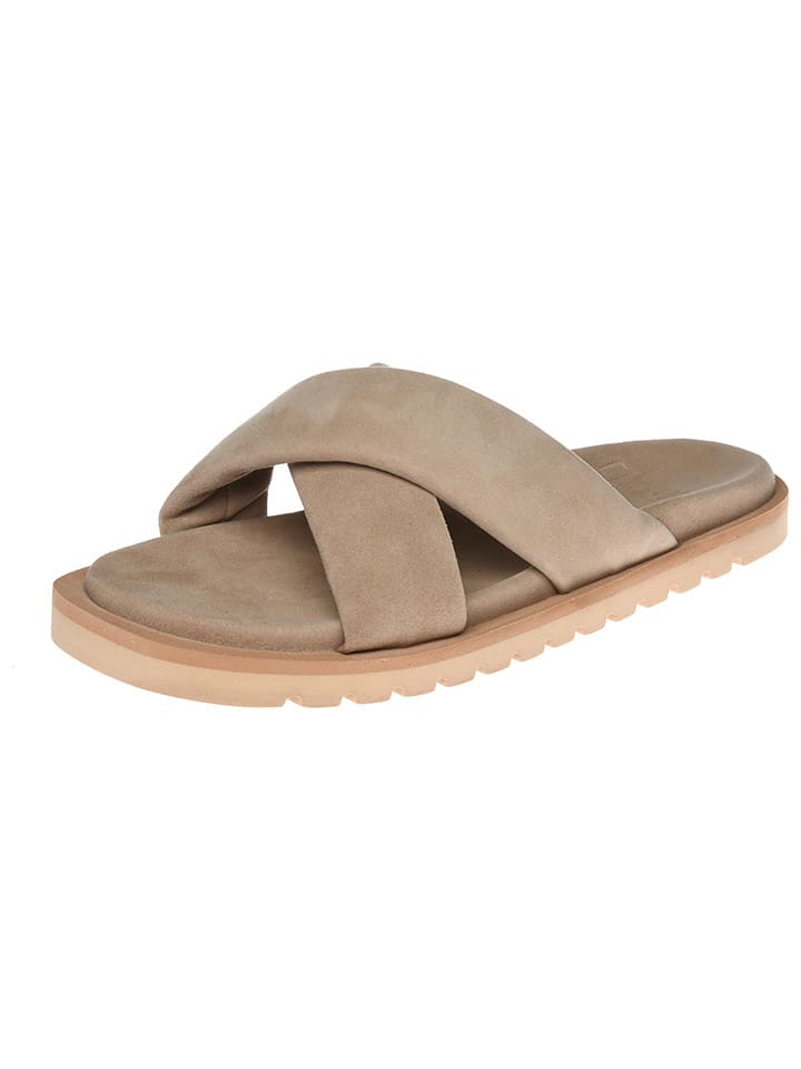 Cinque Skórzane klapki "Sofia Goat" w kolorze beżowym rozmiar: 36