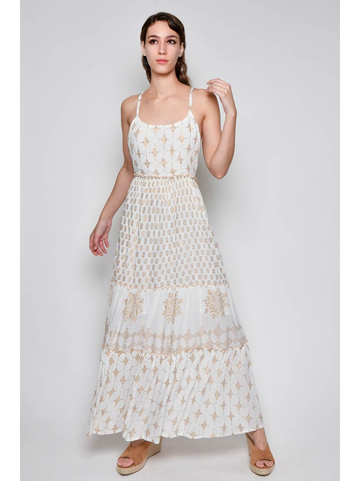 H.H.G. Sukienka w kolorze złoto-białym rozmiar: S