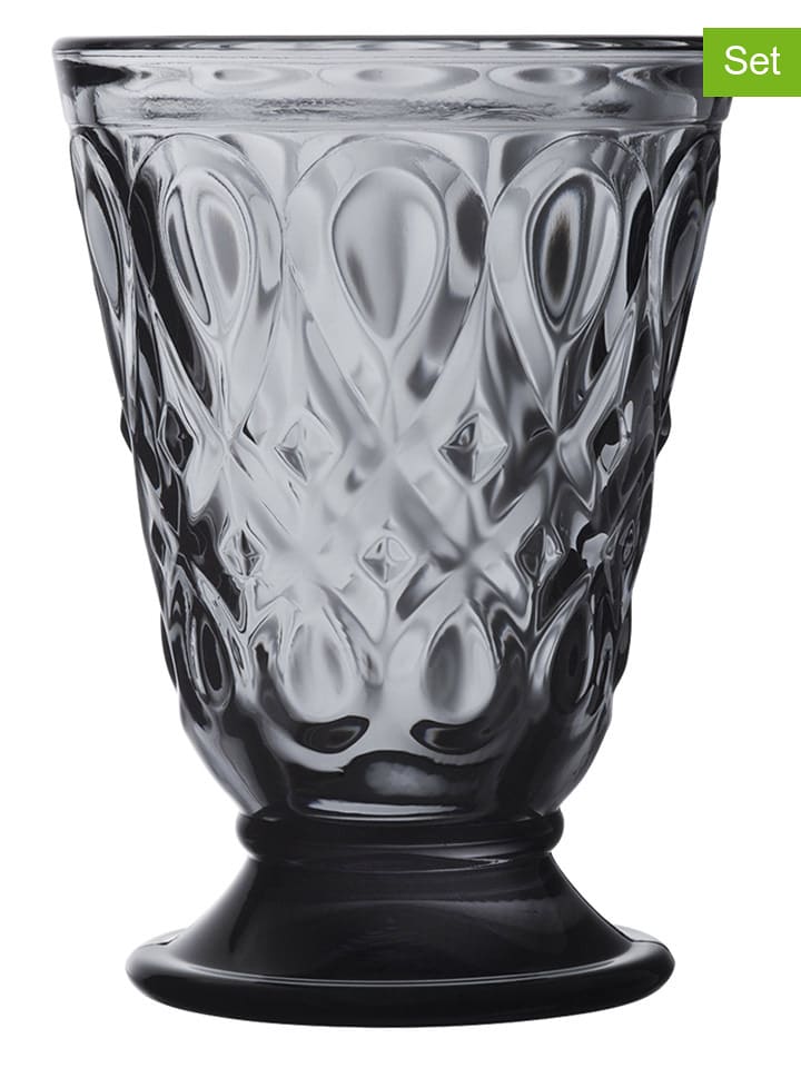 La Rochère France Szklanki (6 szt.) "Lyonnais" w kolorze antracytowym - 200 ml rozmiar: onesize