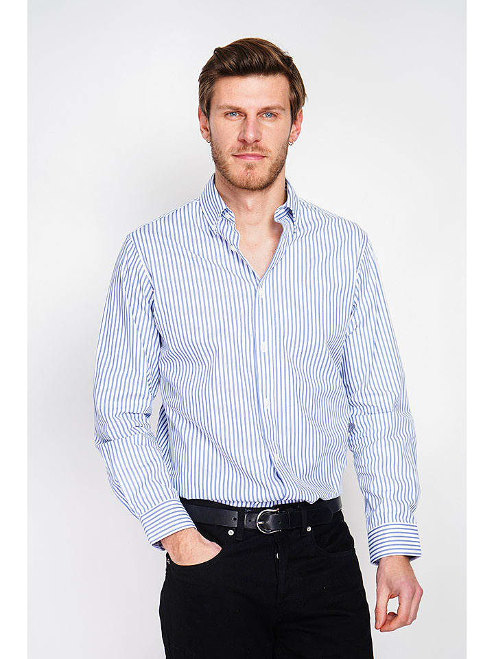 William de Faye Koszula w kolorze niebiesko-białym rozmiar: 48