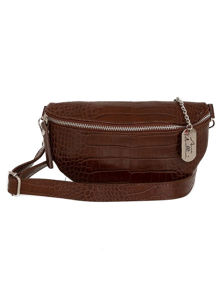 Anna Morellini Skórzana saszetka "Azzurra" w kolorze brązowym - 21 x 13 x 6 cm rozmiar: onesize