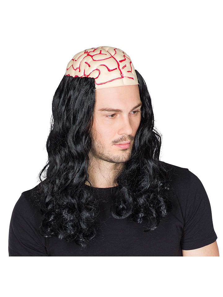 Party x People Peruka "Brain'' w kolorze czarnym rozmiar: onesize