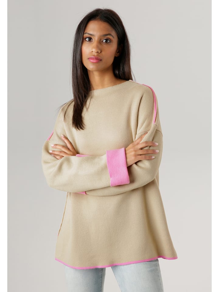 Aniston Sweter w kolorze beżowym rozmiar: 36