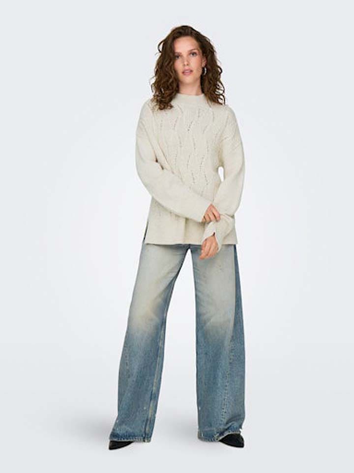 ONLY Sweter w kolorze kremowym rozmiar: L