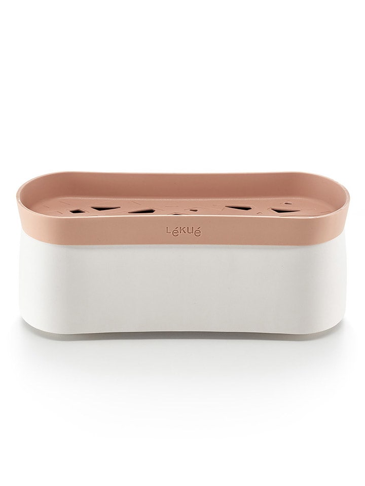 Lekué Pojemnik w kolorze biało-szaroróżowym do gotowania makaronu - 28 x11,2 x11 cm rozmiar: onesize