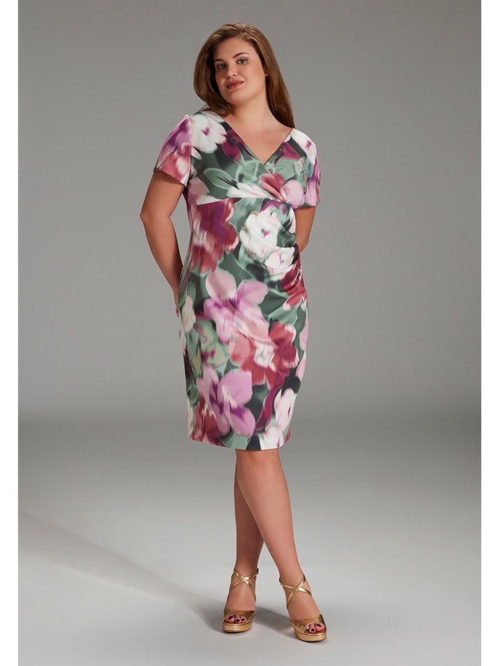 SWING Sukienka w kolorze zielono-różowym rozmiar: 46