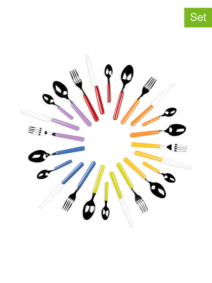 Trendy Kitchen by EXCÉLSA 24-częściowy zestaw sztućców w różnych kolorach rozmiar: onesize