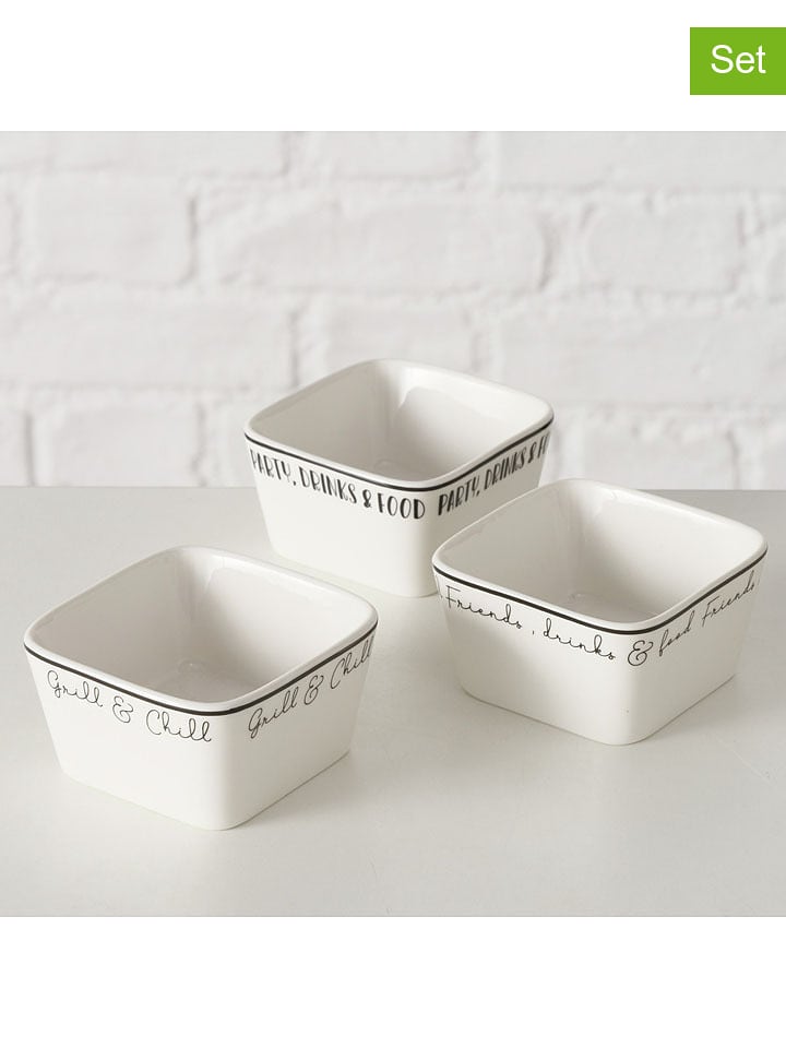 Boltze Półmiski (3 szt.) "BBQ" w kolorze białym - 7 x 7 x 4 cm rozmiar: onesize