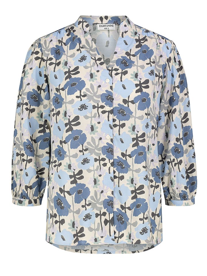 Eight2Nine Bluzka w kolorze niebiesko-kremowym rozmiar: S