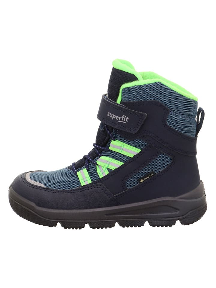 superfit Skórzane botki "Mars" w kolorze granatowo-zielonym rozmiar: 33