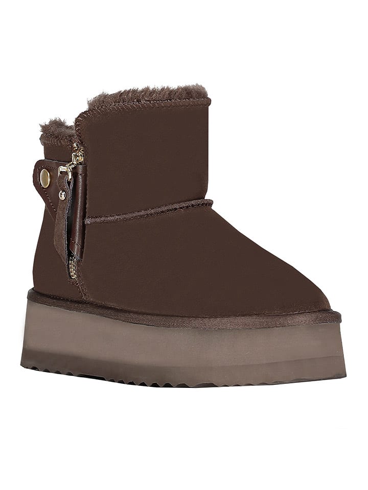 Geographical Norway Botki zimowe "Ozipcache" w kolorze brązowym rozmiar: 38