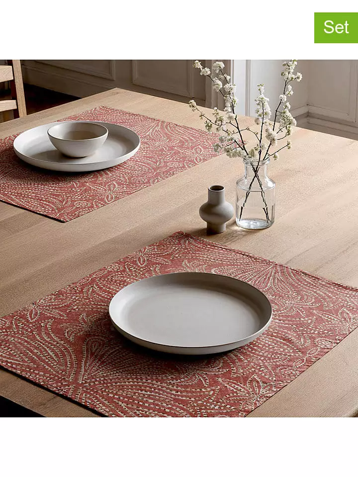 Mint Rugs Podkładki stołowe (2 szt.) "Nikol" w kolorze pomarańczowym - 50 x 40 cm rozmiar: 50x40 cm