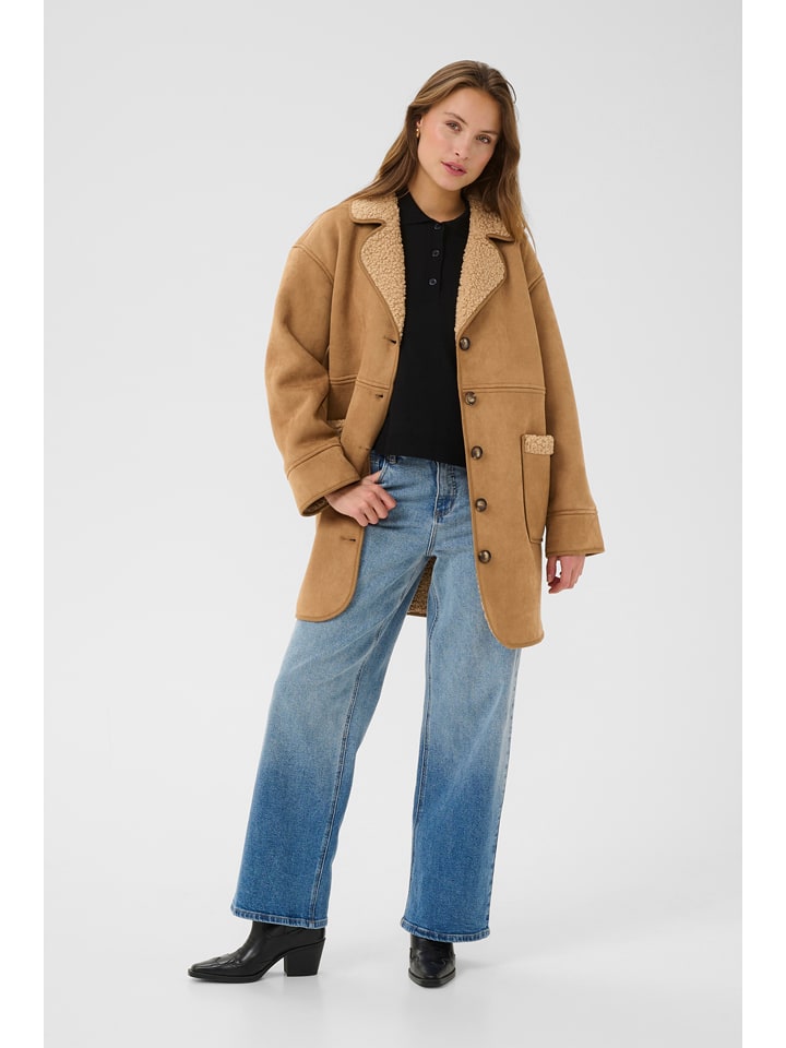 Kaffe Płaszcz w kolorze jasnobrązowym rozmiar: 42