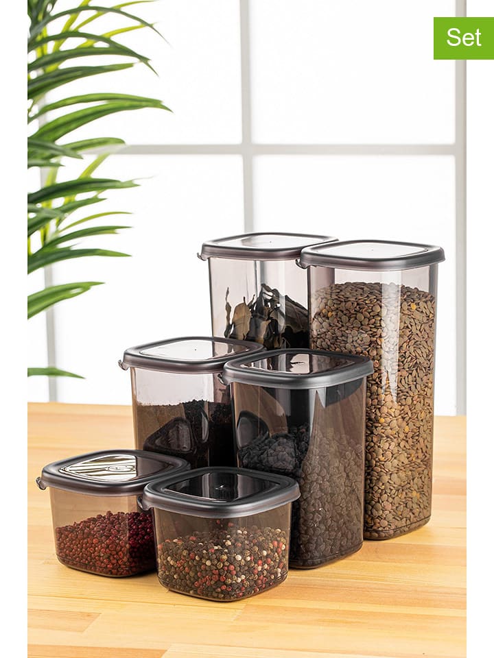 Violeta Home Pojemniki (6 szt.) w kolorze antracytowym rozmiar: onesize