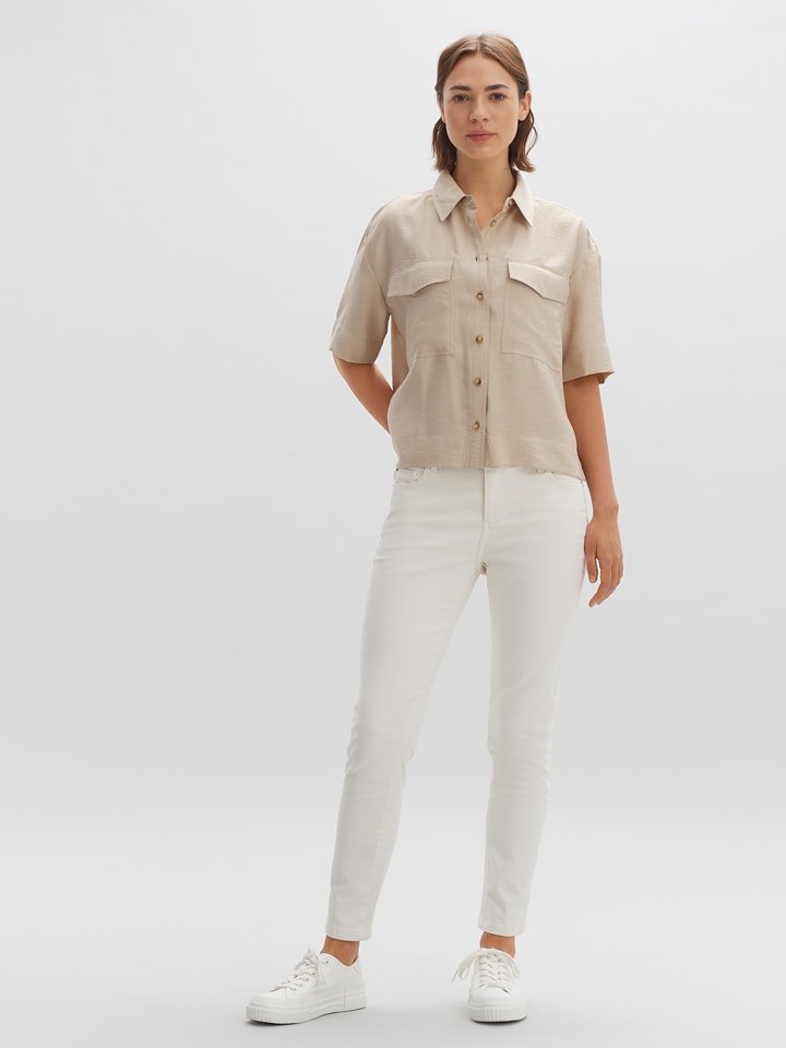 OPUS Spodnie w kolorze kremowym rozmiar: 36/L28