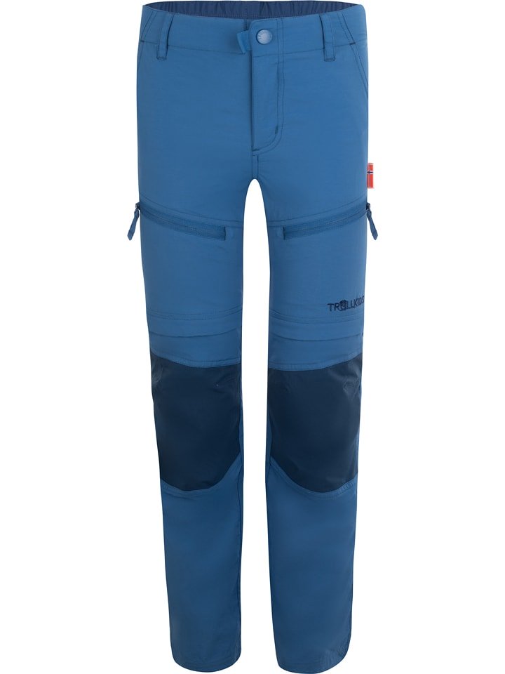 Trollkids Spodnie trekkingowe Zipp-Off "Nordfjord" - Slim fit - w kolorze niebieskim rozmiar: 116