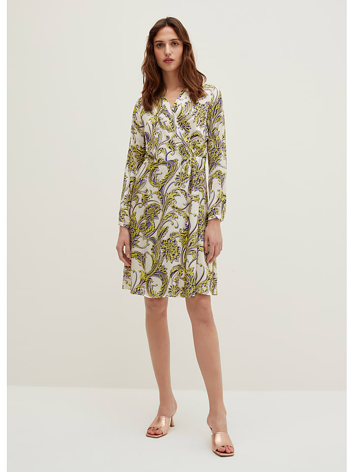 STEFANEL Sukienka w kolorze biało-żółto-fioletowym rozmiar: 40