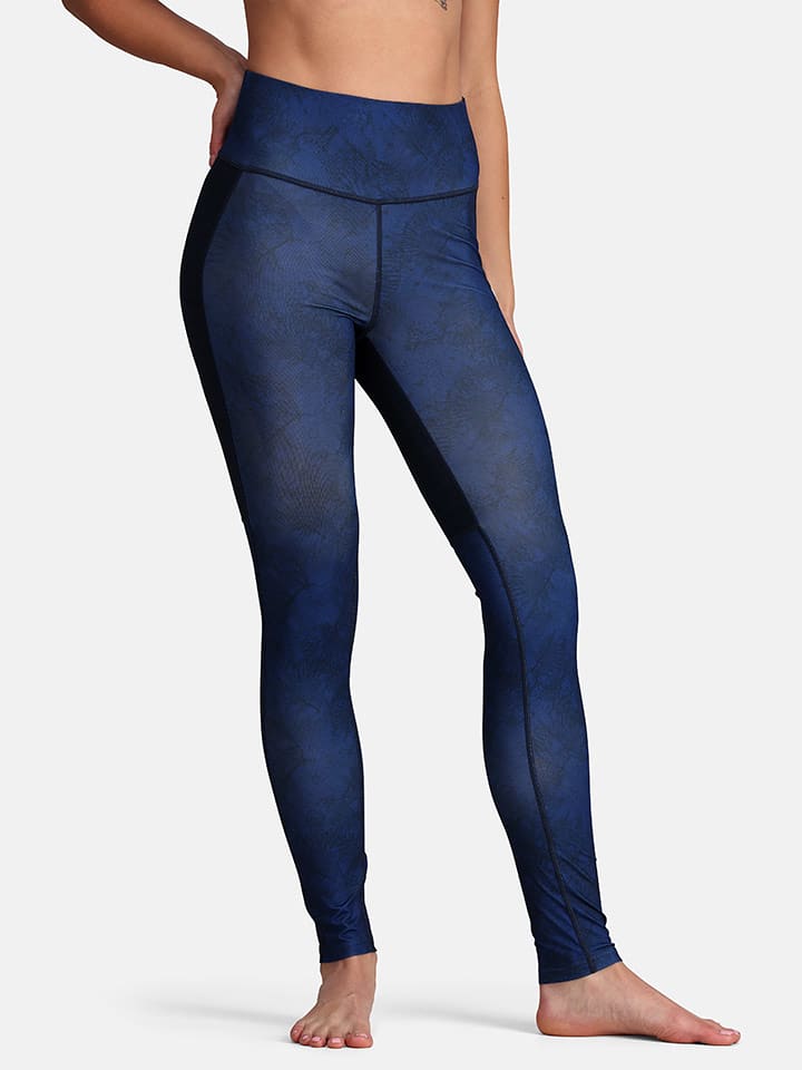 KARI TRAA Legginsy sportowe "Fierce" w kolorze czarno-granatowym rozmiar: XL