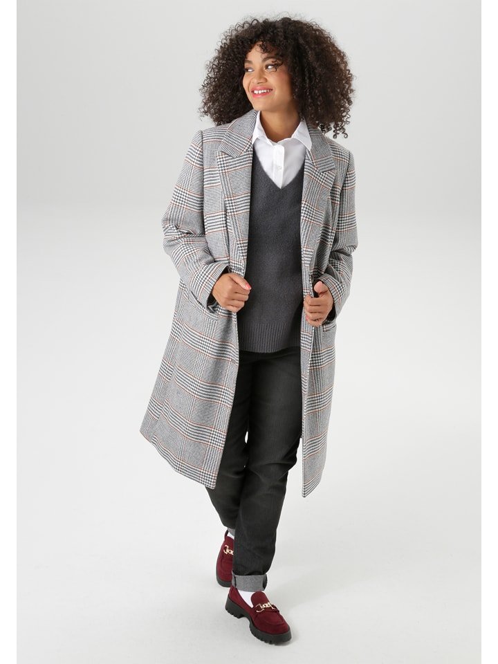 Aniston Płaszcz przejściowy w kolorze czarno-karmelowym rozmiar: 48