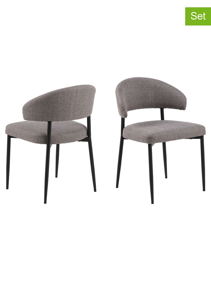 Actona Krzesła (2 szt.) "Edina" w kolorze szarym do jadalni - 56 x 77 x 55 cm rozmiar: onesize