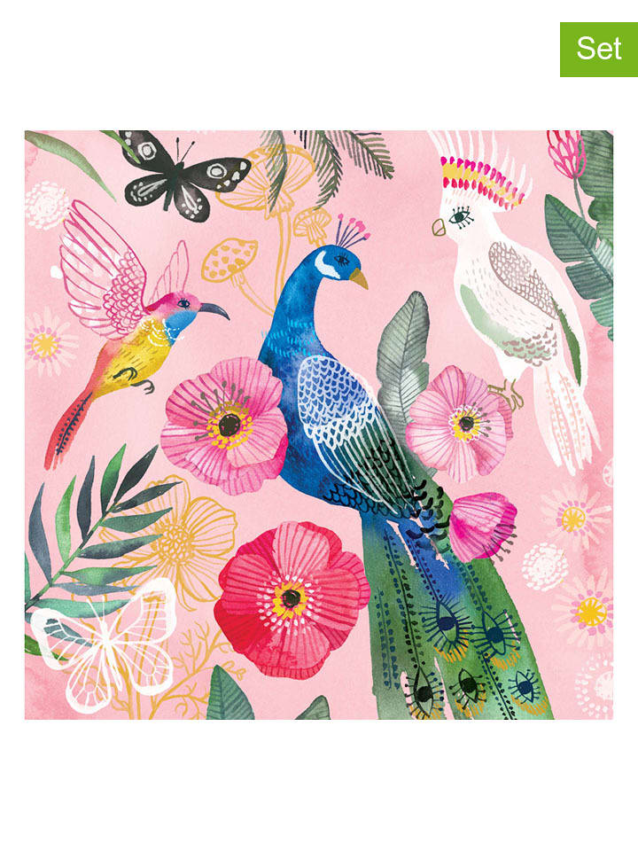 ppd Serwetki (40 szt.) "Exotica" w kolorze jasnoróżowym ze wzorem rozmiar: onesize