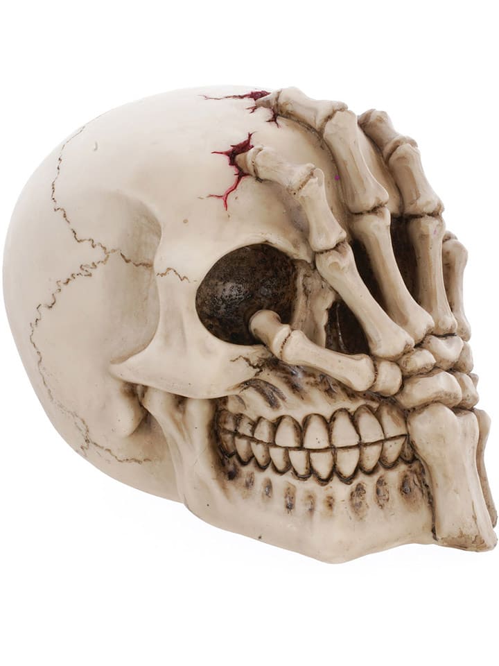 CHAKS Dekoracyjna figurka "Skull" w kolorze kremowym - 12 x 16 x 10 cm rozmiar: onesize