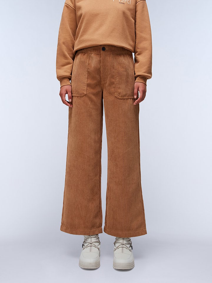 Napapijri Spodnie sztruksowe w kolorze jasnobrązowym rozmiar: S