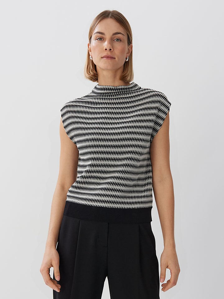 Someday Bezrękawnik w kolorze czarno-białym rozmiar: 40