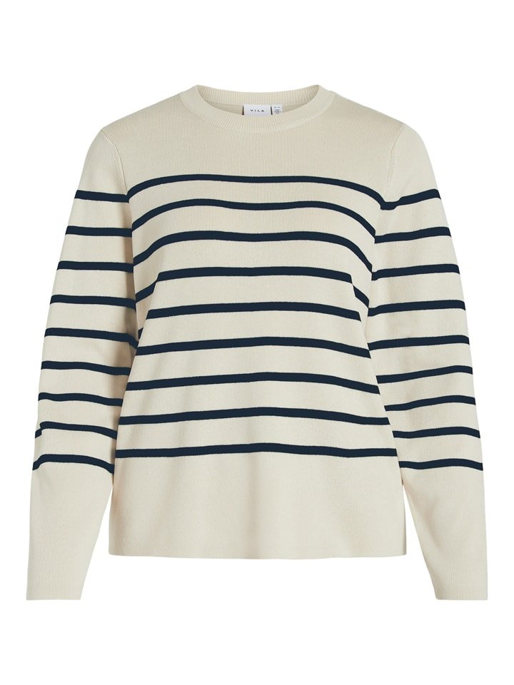 Vila Sweter w kolorze kremowo-granatowym rozmiar: M