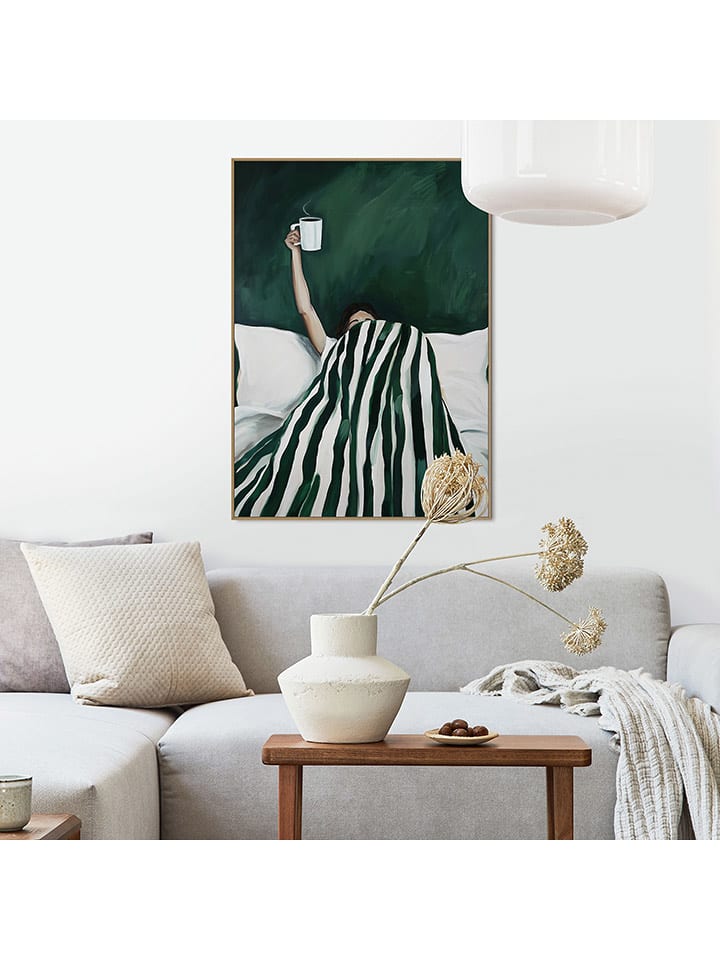 Orangewallz Druk artystyczny "Waking Up Green" w ramce rozmiar: 50x70 cm