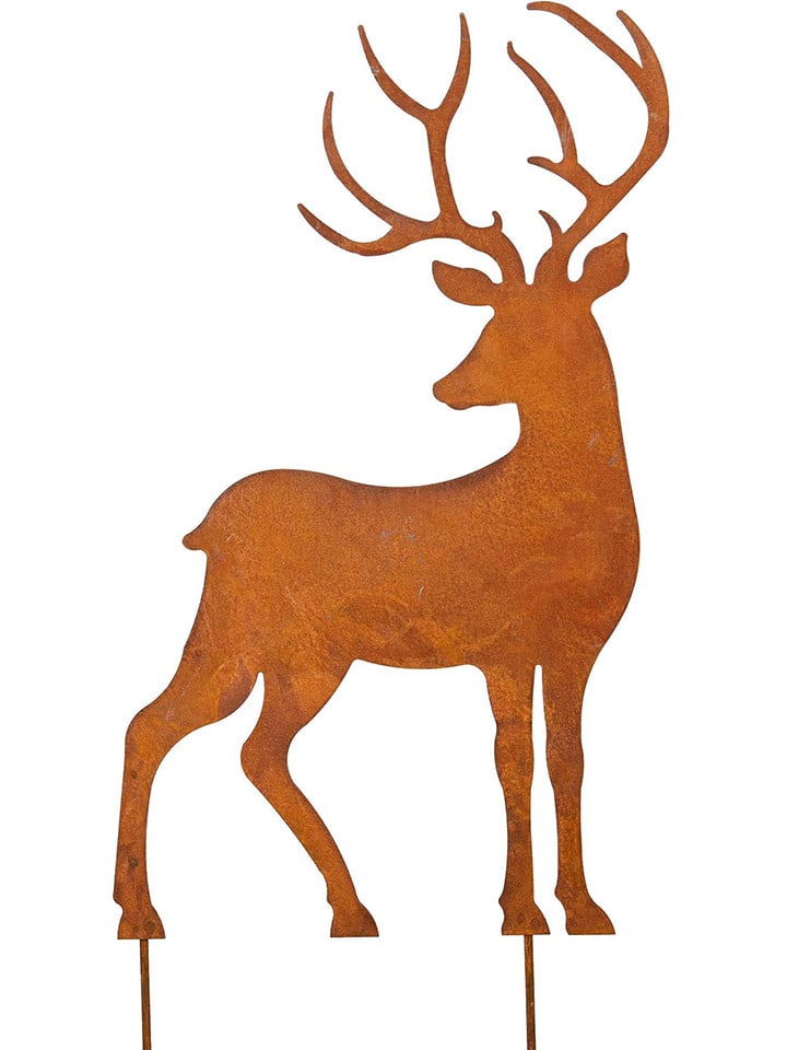 POSIWIO Dekoracja ogrodowa "Deer" w kolorze jasnobrązowym - 43 x 65 cm rozmiar: onesize