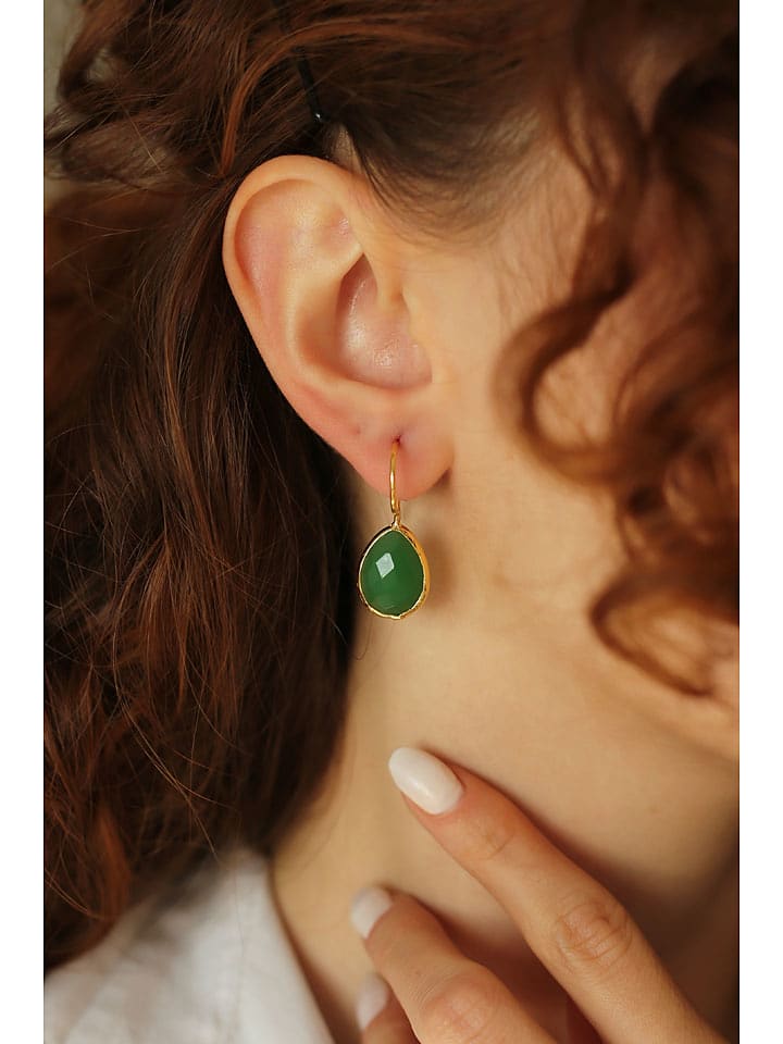 Pierres delicates Pozłacane kolczyki z tygrysim okiem rozmiar: onesize