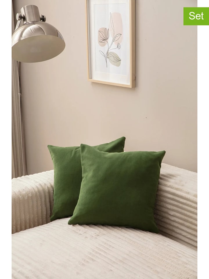 Wallity Poszewki (2 szt.) w kolorze zielonym na poduszkę rozmiar: 43x43 cm