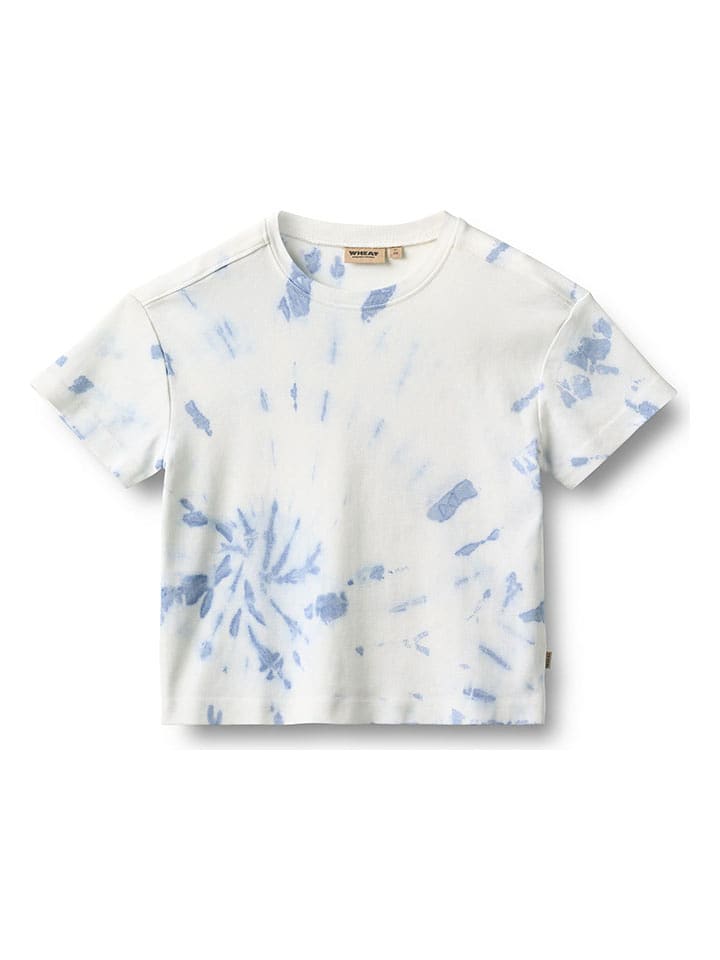 Wheat Koszulka "Tommy" w kolorze biało-niebieskim rozmiar: 116