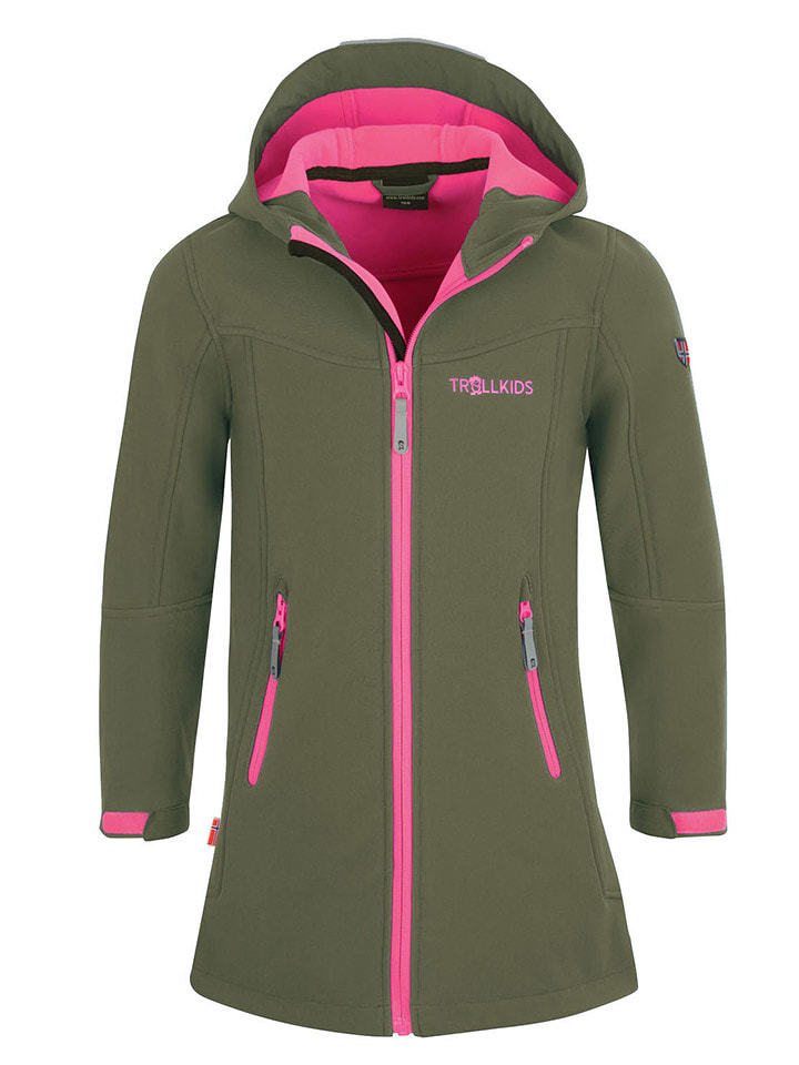 Trollkids Płaszcz softshellowy "Lillesand" w kolorze khaki rozmiar: 116