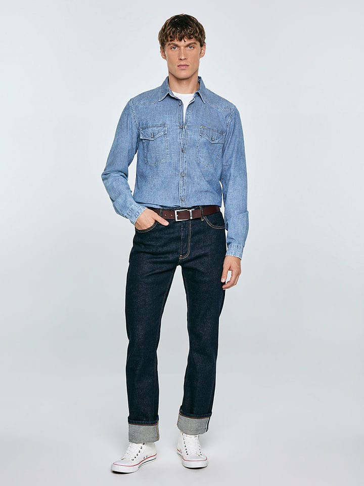 BIG STAR Koszula dżinsowa "Retinezi" - Regular fit - w kolorze błękitnym rozmiar: XL