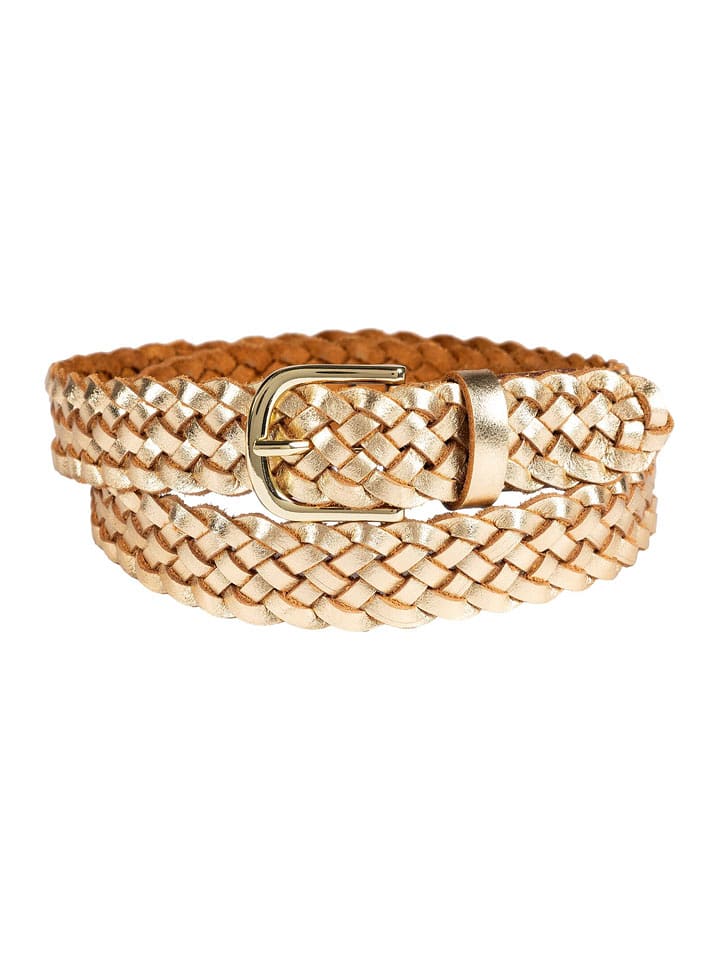 More & More Skórzany pasek w kolorze złotym rozmiar: L/XL