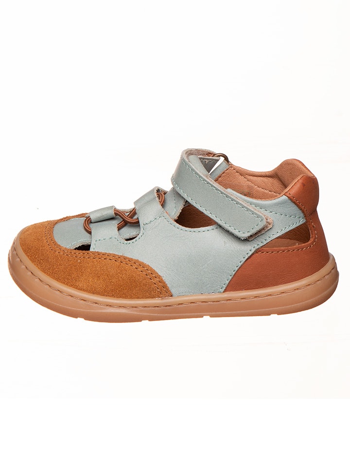 kmins Skórzane buty w kolorze jasnobrązowo-błękitnym do chodzenia na boso rozmiar: 31