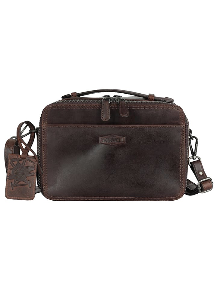 SPARWELL Skórzana torebka "Katalina" w kolorze brązowym - 24 x 16 x 8 cm rozmiar: onesize