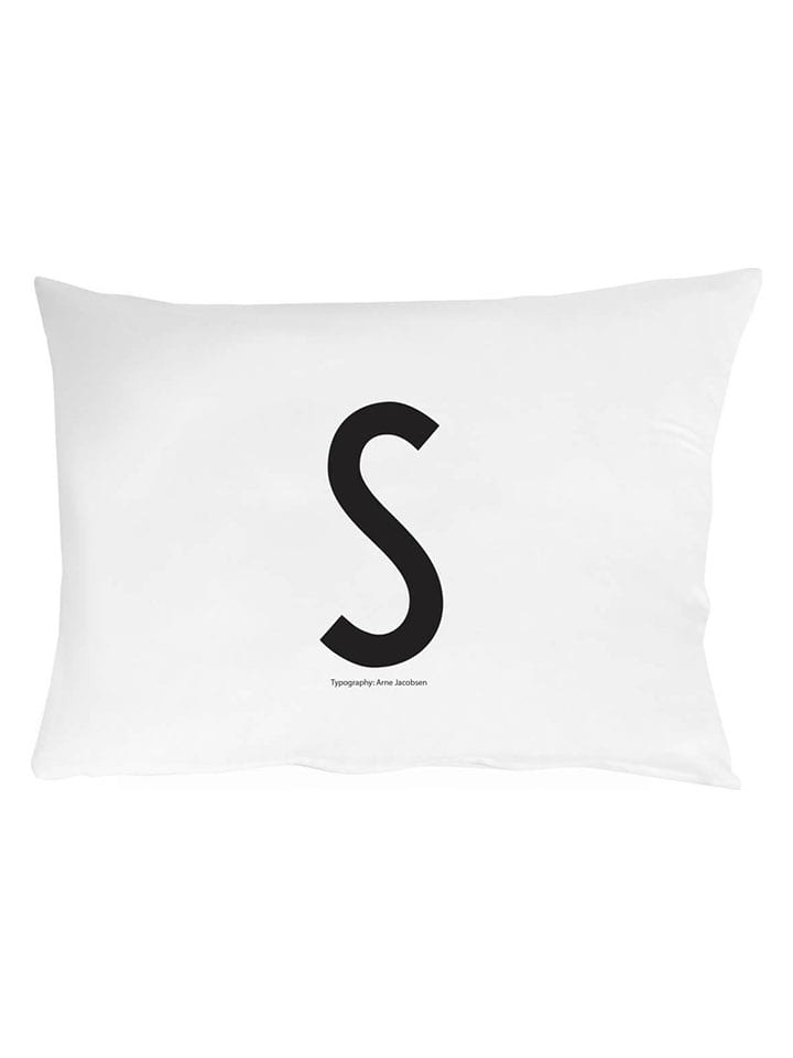 Design Letters Poszewka "S" w kolorze białym na poduszkę - 70 x 50 cm rozmiar: onesize