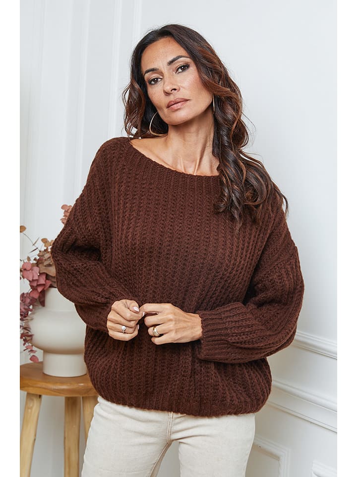 So Cachemire Sweter "Candji" w kolorze brązowym rozmiar: XL