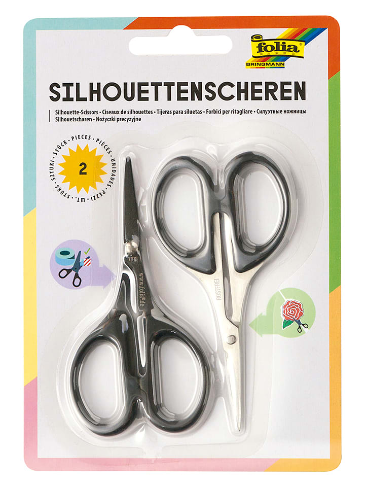 folia PAPER Nożyczki precyzyjne (2 szt.) w kolorze czarnym- dł. 10,5 cm rozmiar: onesize
