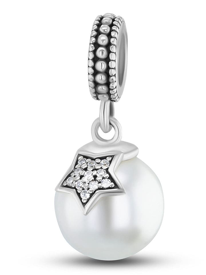 CHARM'S Srebrna zawieszka z perłą i cyrkoniami rozmiar: onesize