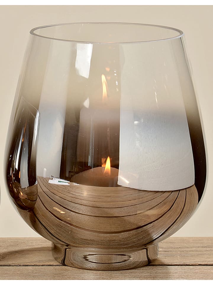 Boltze Świecznik "Grazia" w kolorze szaro-srebrnym - wys. 18 x Ø 15 cm rozmiar: onesize