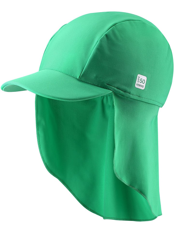 Reima Czapka "Turtle" w kolorze zielonym z osłoną karku rozmiar: 44-46 cm