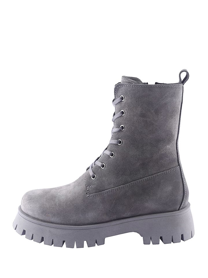 D.Moro Skórzane trzewiki w kolorze szarym rozmiar: 36