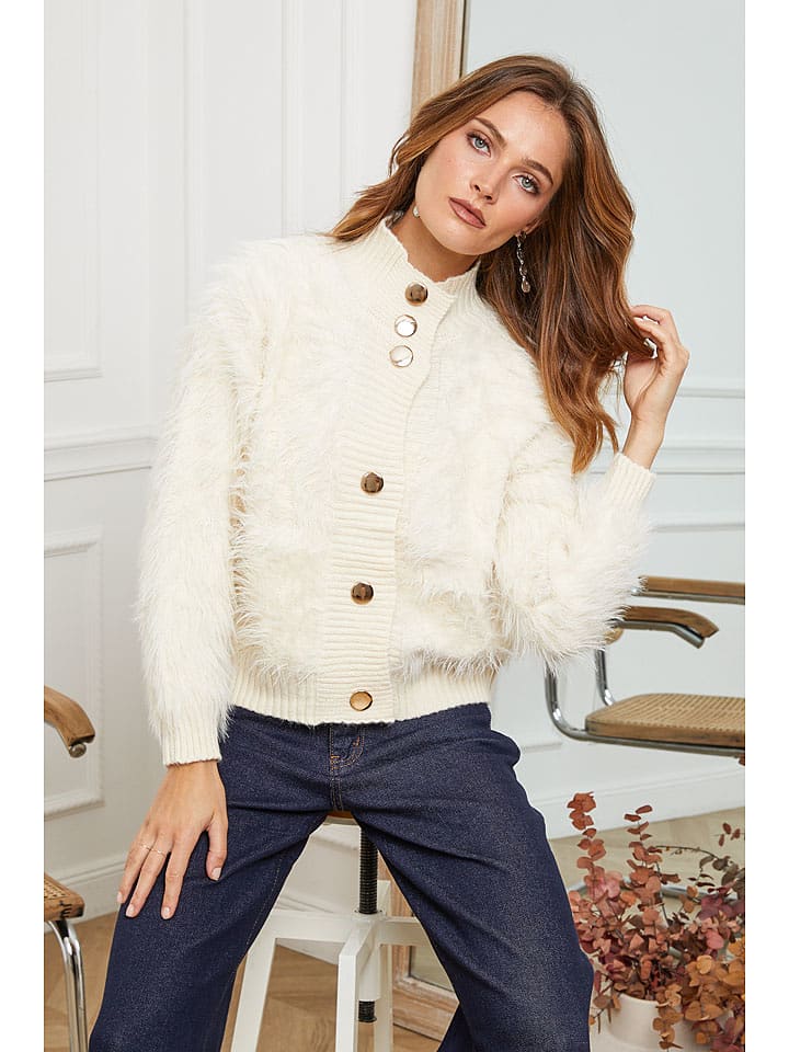 Joséfine Kardigan "Bandole" w kolorze kremowym rozmiar: M